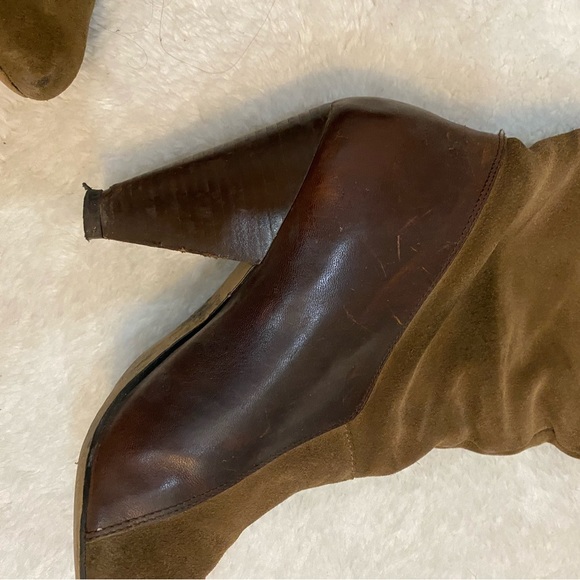 Brown suede/leather boots. Size 8 - Picture 3 of 5